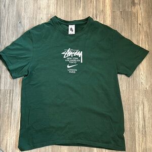 Stussy x Nike Green Short Sleeve Tee Iconic Style